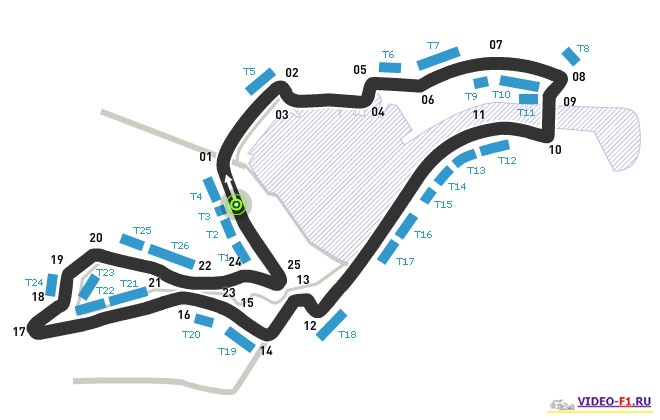 Конфигурация трассы Формулы-1 гран-при Европа, город Валенсия, 2008-2011 годов